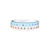 Light Blue / Pink Snowflakes washi set of 2 (5mm + silver / light gold foil / bubble overlay)