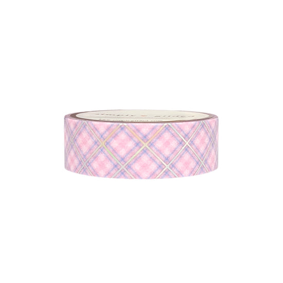 Cotton Candy Plaid Pink washi (15mm + silver holographic foil) (Item of the Week)