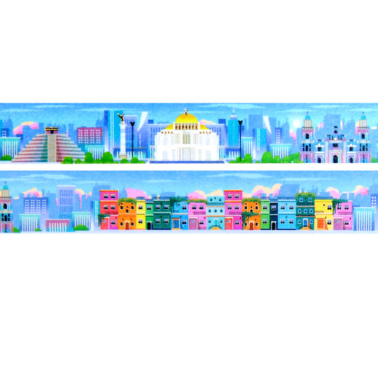 Mexico City Passport washi set (15mm + light gold foil)