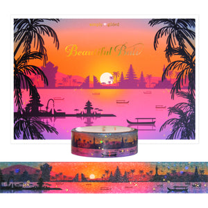 Beautiful Bali Landscape Passport set (15mm + light gold holographic foil / star overlay)