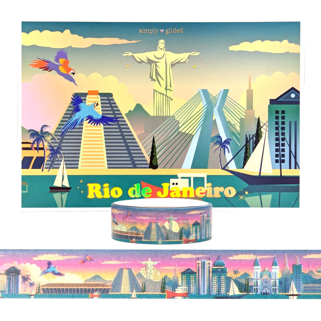 Rio de Janeiro Passport set (15mm + light gold holographic foil ...