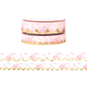Pink Chinoiserie Scallop washi set of 2 (10/8mm)