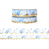 Blue Chinoiserie Scallop washi set of 2 (10/8mm)