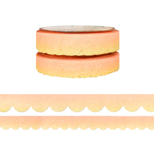 Neon Sunshine & Sand Ombré Glitter Scallop washi set of 2 (10/8mm)