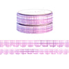 Purple Pink Plaid Scallop washi set of 2 (10/8mm + lilac pink foil)