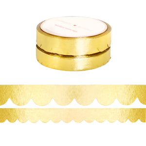 Light Gold Foil Solid Scallop Washi (10/8mm)