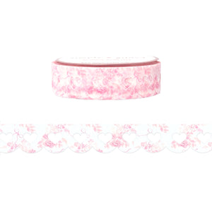 Pink Chinoiserie Heart Lace Scallop washi (12mm)