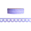 Purple Heart Lace Scallop washi (12mm + iridescent bubble glitter overlay)