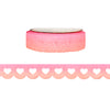 Neon Sunset Ombré Glitter Heart Lace Scallop washi (12mm)