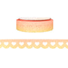 Neon Sunshine & Sand Ombré Glitter Heart Lace Scallop washi (12mm)