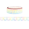 Rainbow Gingham Heart Lace Scallop washi (12mm) - Restock