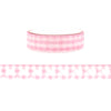 Pink Gingham Heart Lace Scallop washi (12mm)