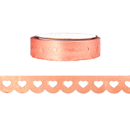 Rose Pink Heart Lace Scallop washi (12mm)