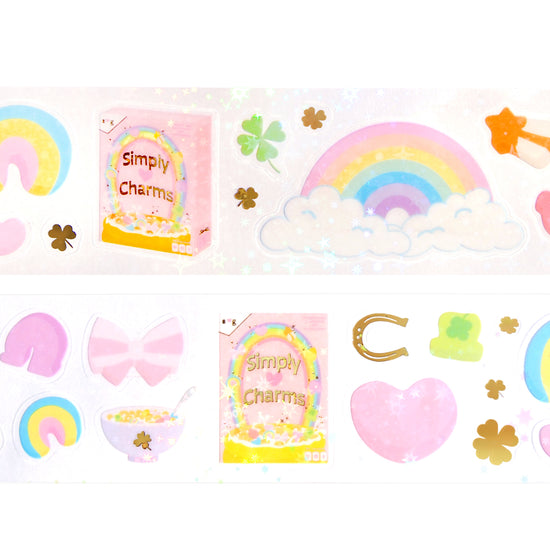 Simply Charms PET tape (50mm + light gold foil / sparkle star overlay)