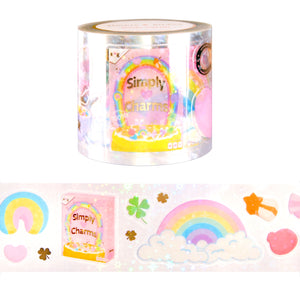 Simply Charms PET tape (50mm + light gold foil / sparkle star overlay)