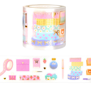 Stationery Lover PET tape (50mm + light gold foil)