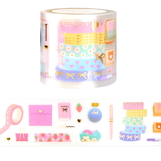 Stationery Lover PET tape (50mm + light gold foil)