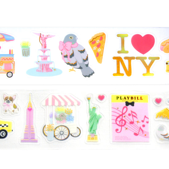 New York City PET tape (50mm + light gold holographic foil)