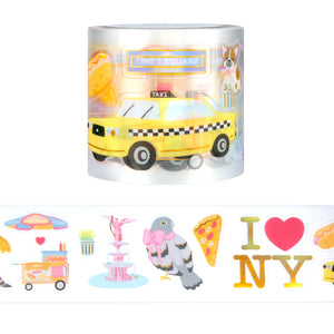 New York City PET tape (50mm + light gold holographic foil)
