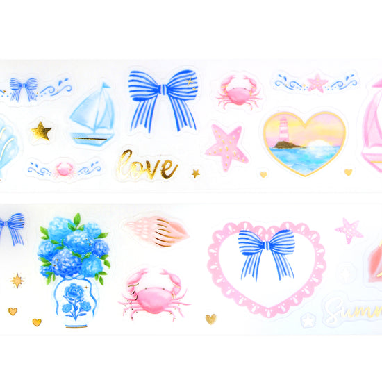 Pretty Summer PET tape (50mm + light gold foil)