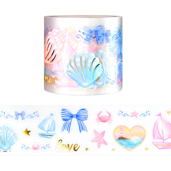 Pretty Summer PET tape (50mm + light gold foil)