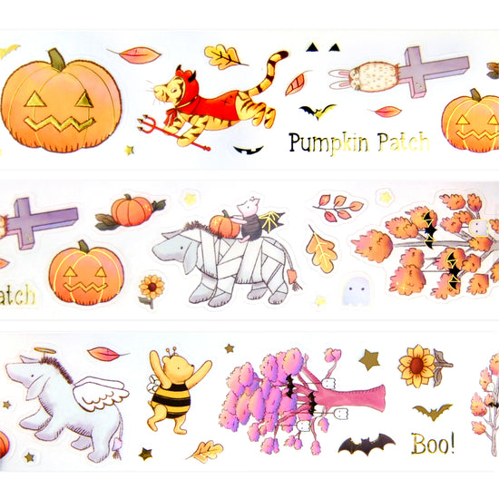 100 Acre Wood Halloween PET tape  (50mm + light gold foil)