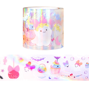 Ghoul Dessert PET tape (50mm + light purple foil / iridescent overlay)