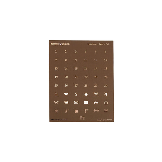 Dark Roast Luxe Sticker Kit & date dots (rose gold foil)