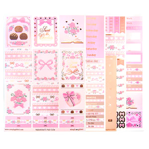 Valentine's Fair Isle Luxe Sticker Kit + date dots (rose gold foil)
