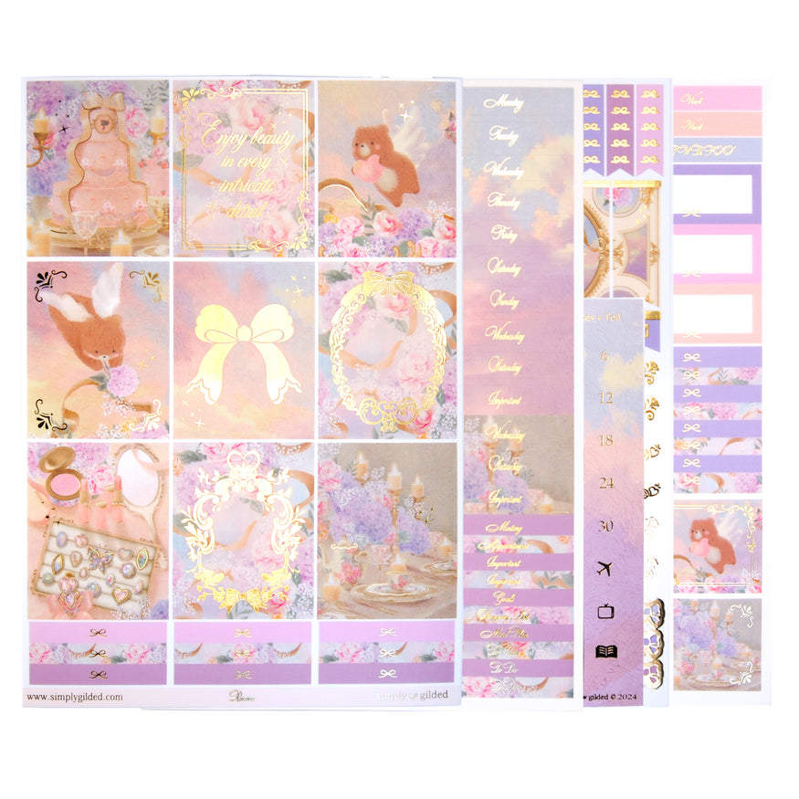 Rococo Flower Sticker Rococo Luxe Sticker Kit + date dots (light gold foil) - Restock ...
