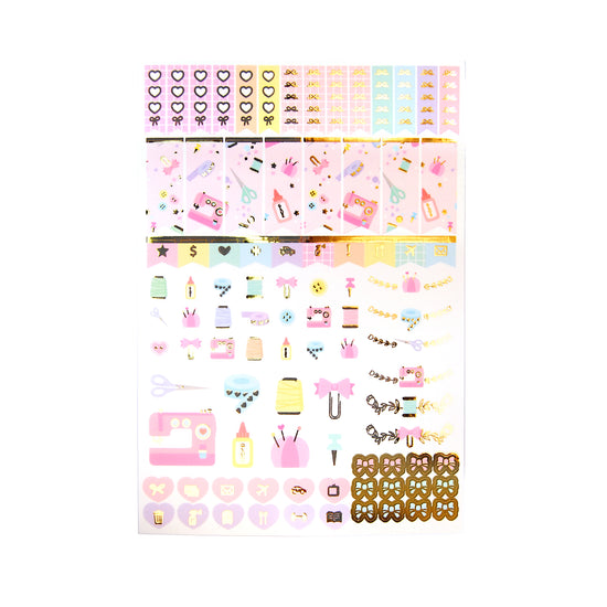 Craft Room Luxe Sticker Kit + date dots (light gold foil)