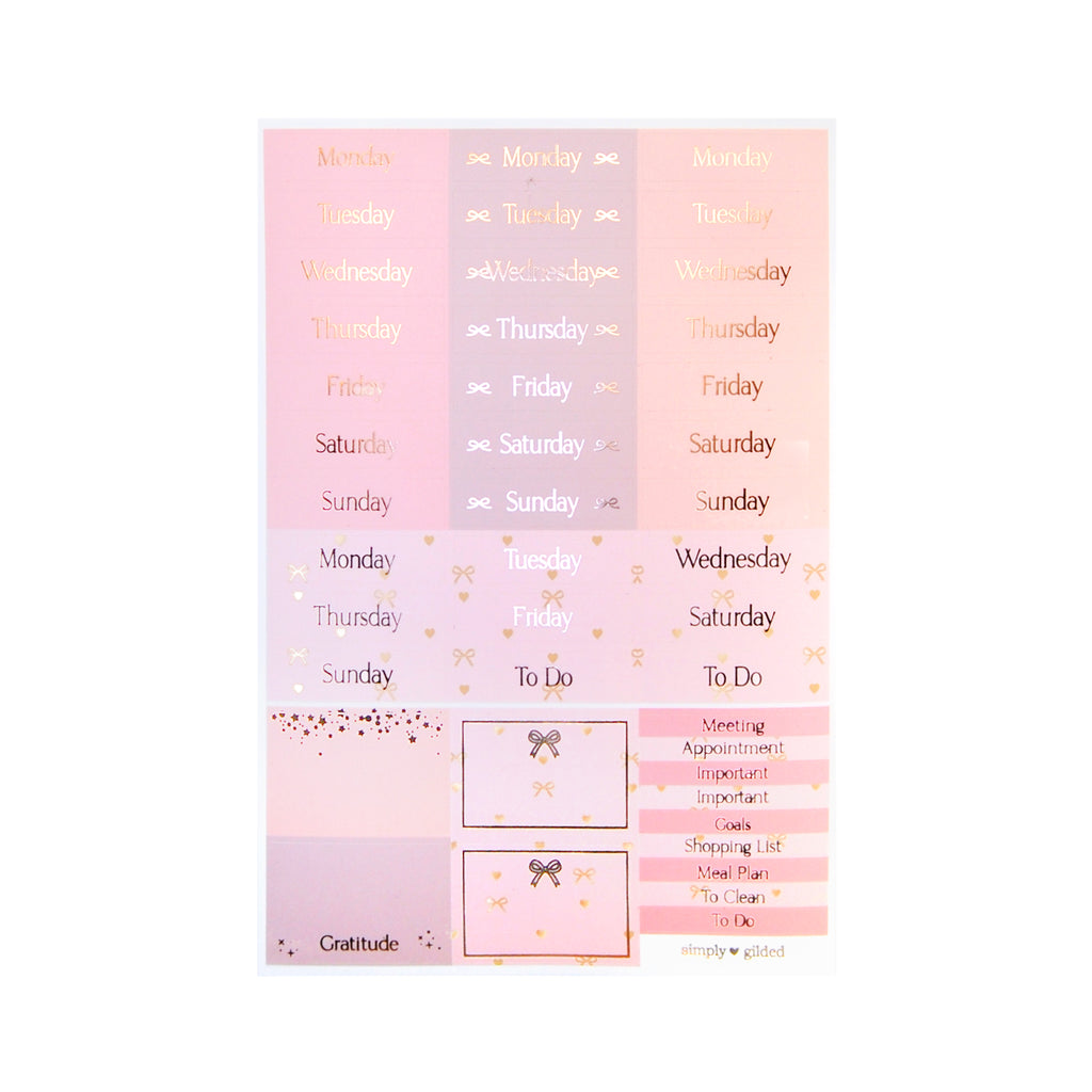 Stationery Love Luxe Sticker Kit (rose gold foil) - Restock – simply gilded