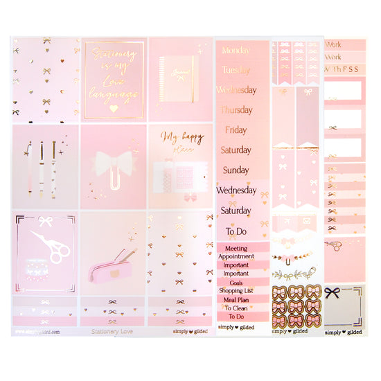 Stationery Love Luxe Sticker Kit  (rose gold foil)