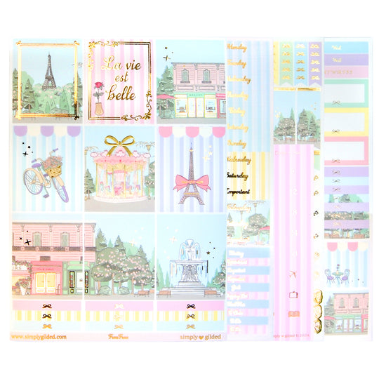 Froufrou Luxe Sticker Kit + date dots (light gold foil)