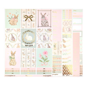 French Easter Luxe Sticker Kit + date dots (light gold foil)