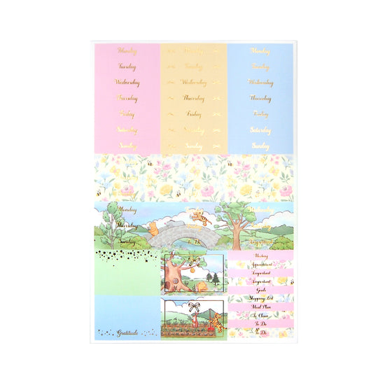 100 Acre Wood in Spring Luxe Sticker Kit + date dots (light gold foil)