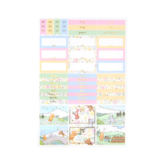 100 Acre Wood in Spring Luxe Sticker Kit + date dots (light gold foil)