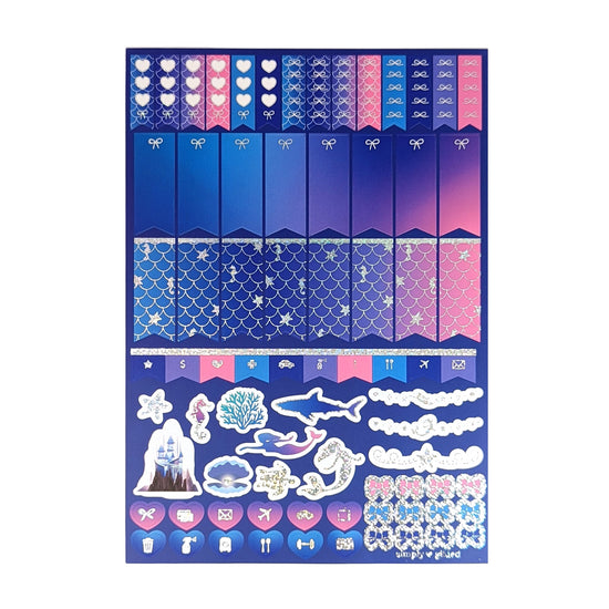 Mermaid Luxe Sticker Kit & date dots (silver holographic bubble glitter foil)