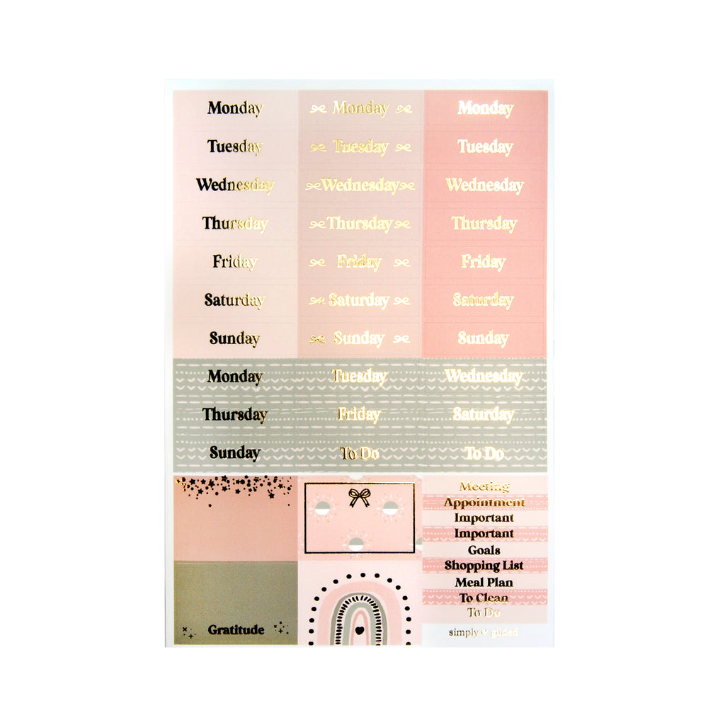 Sun Salutation Luxe Sticker Kit (light gold foil) - Restock – simply gilded