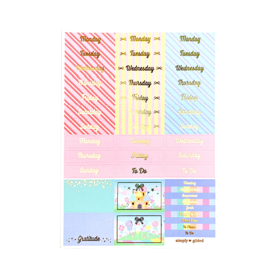 Candy Kingdom Luxe Sticker Kit + date dots (light gold foil)