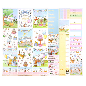 100 Acre Wood Celebration Luxe Sticker Kit + date dots (light gold foil)
