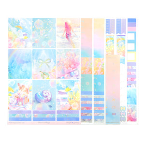 Mermaid Magic Luxe Sticker Kit + date dots (silver holographic foil)