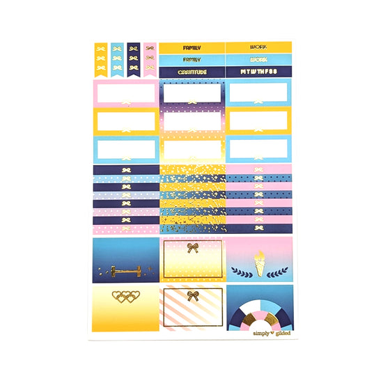 Summer Games Luxe Sticker Kit + date dots (light gold foil)