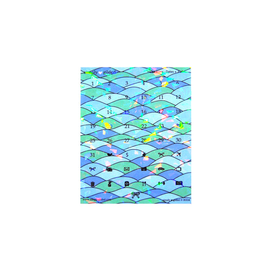 Stained Glass Summer Luxe Sticker Kit + date dots (crystal iridescent overlay)
