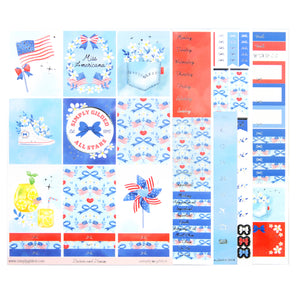 Daisies and Denim Luxe Sticker Kit + date dots (silver foil)