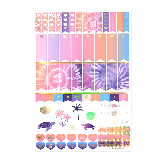 Maui Sunset Luxe Sticker Kit (light gold holographic foil)