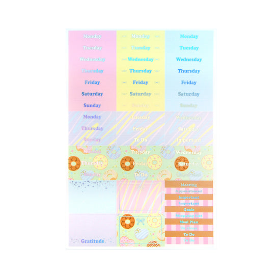 I Donut Care Luxe Sticker Kit + date dots (light gold foil)