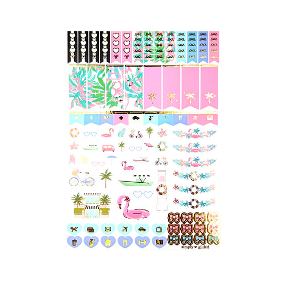 Palm Beach Luxe Sticker Kit + date dots (light gold foil)