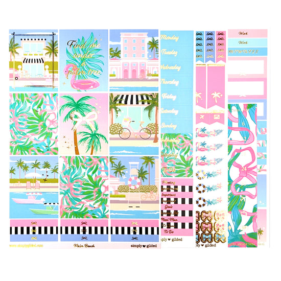 Palm Beach Luxe Sticker Kit + date dots (light gold foil)