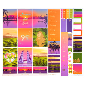 Beautiful Bali Luxe Sticker Kit + date dots (light gold holographic foil)
